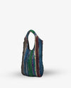 Multicolored striped bag on a white background