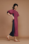 Klara Dress (Mauve-Black)