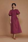 Klara Dress (Mauve-Black)