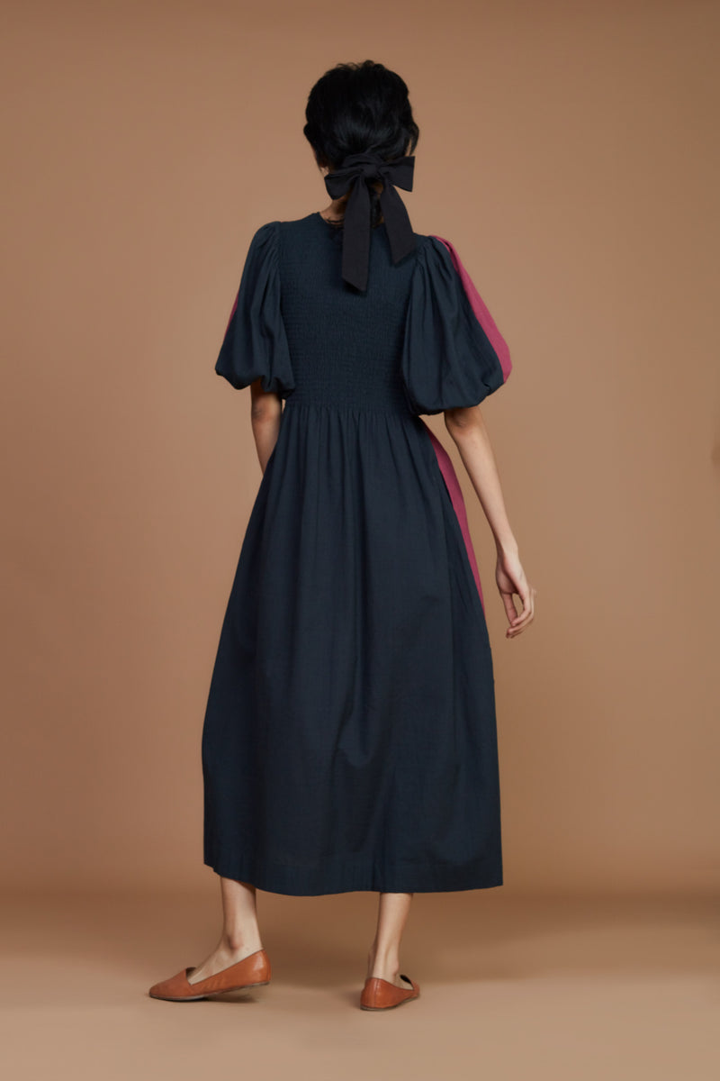 Klara Dress (Mauve-Black)