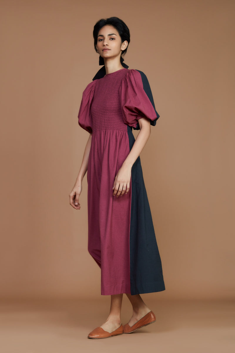 Klara Dress (Mauve-Black)