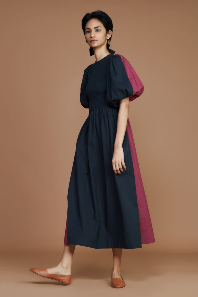 Klara Dress (Mauve-Black)