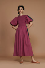 Klara Dress (Mauve-Black)